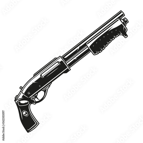 Vintage monochrome concept of shotgun