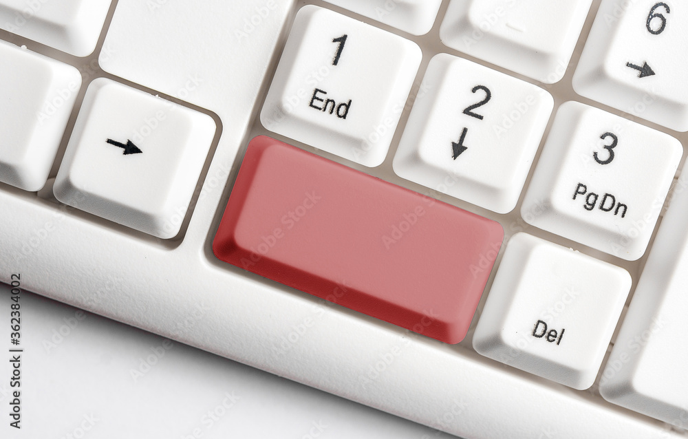 White Pc Keyboard With Empty Note Paper Above White Key Copy Space White Pc Keyboard With Empty Note Paper Above White Key Copy Space