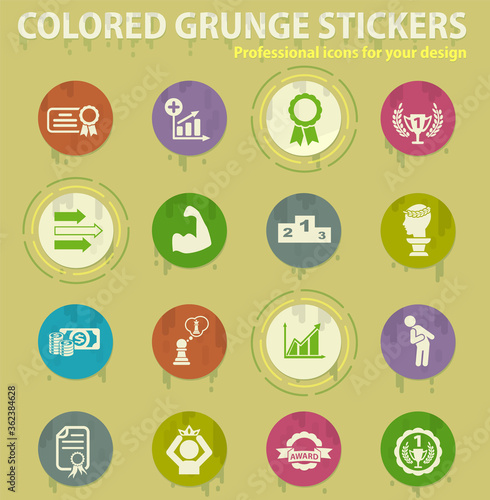 success colored grunge icons