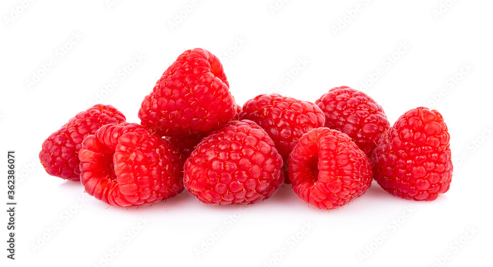 Fresh raspberry isolated on white background