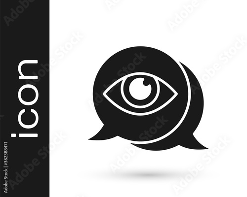 Black Eye scan icon isolated on white background. Scanning eye. Security check symbol. Cyber eye sign. Vector.