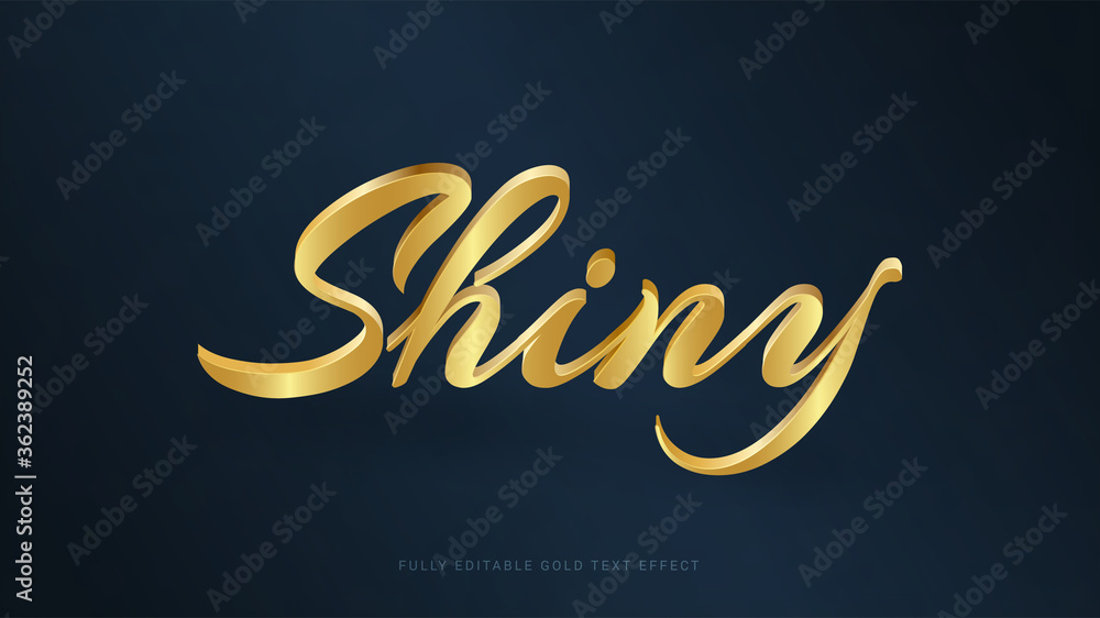 Shiny 3d gold font effect. Text style perfect for logotype, title or ...