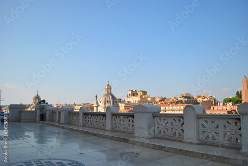 View from the 360°С  panoramic Vittoriano's terace on the roman domes photo