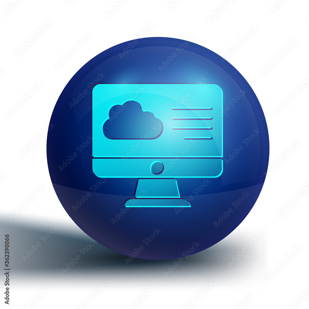 Blue Weather forecast icon isolated on white background. Blue circle button. Vector. Blue Weather forecast icon isolated on white background. Blue circle button. Vector.