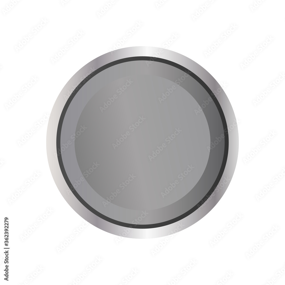 Realistic round button. Metal button isolated on a white background. Vector. Realistic round button. Metal button isolated on a white background. Vector.