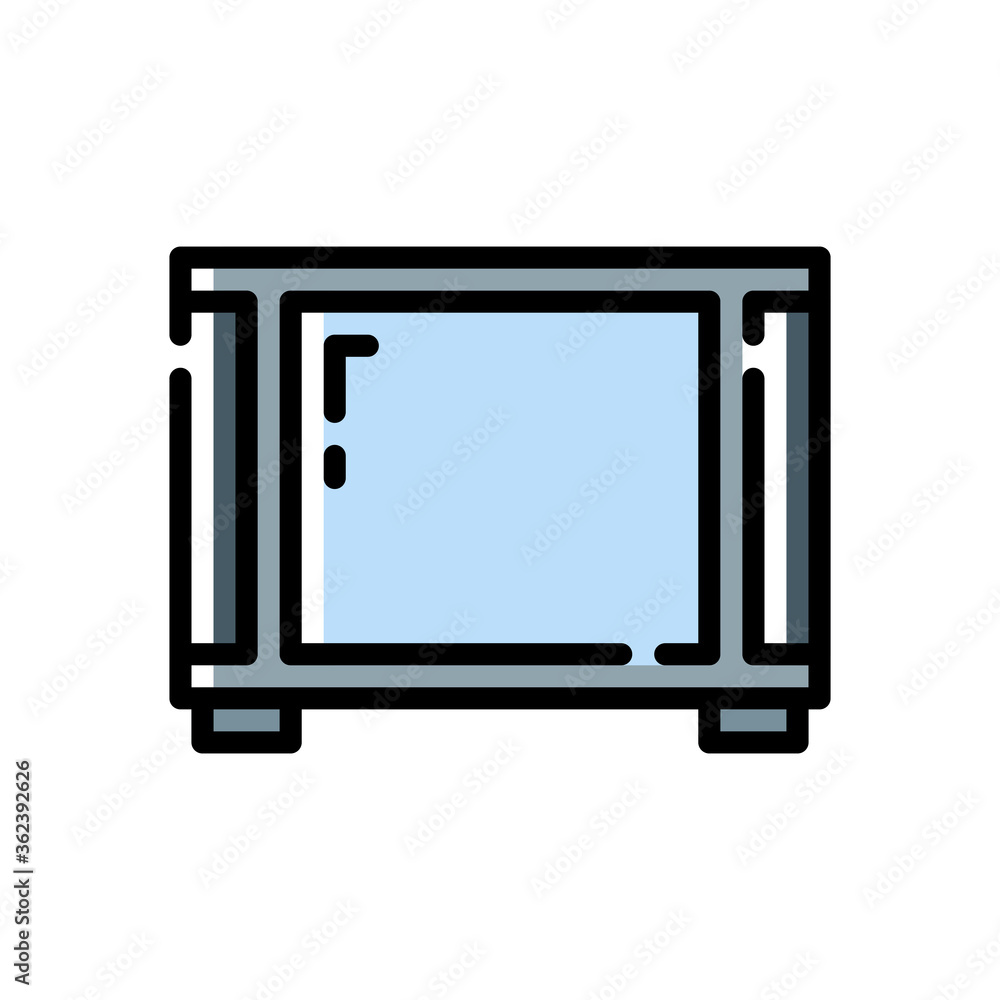 filled line style icon of tv. vector illustration for graphic design, website, UI isolated on white background. EPS 10 filled line style icon of tv. vector illustration for graphic design, website, UI isolated on white background. EPS 10