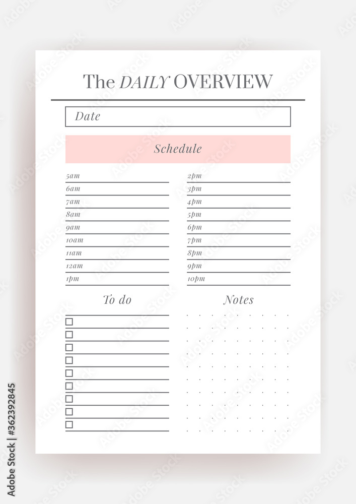 Planner sheet vector. Printable vertical notebook page Planner sheet vector. Printable vertical notebook page