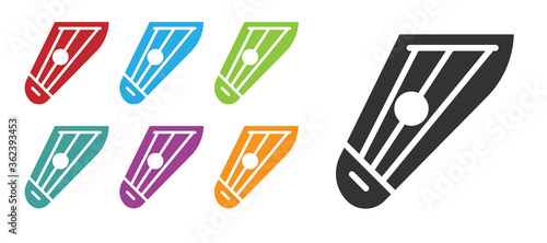 Black Musical instrument kankles icon isolated on white background. Set icons colorful. Vector.