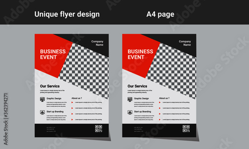 Flyers design template vector. Brochure report business magazine poster. Cover book minimal portfolio presentation and abstract green shape and city in A4 layout.