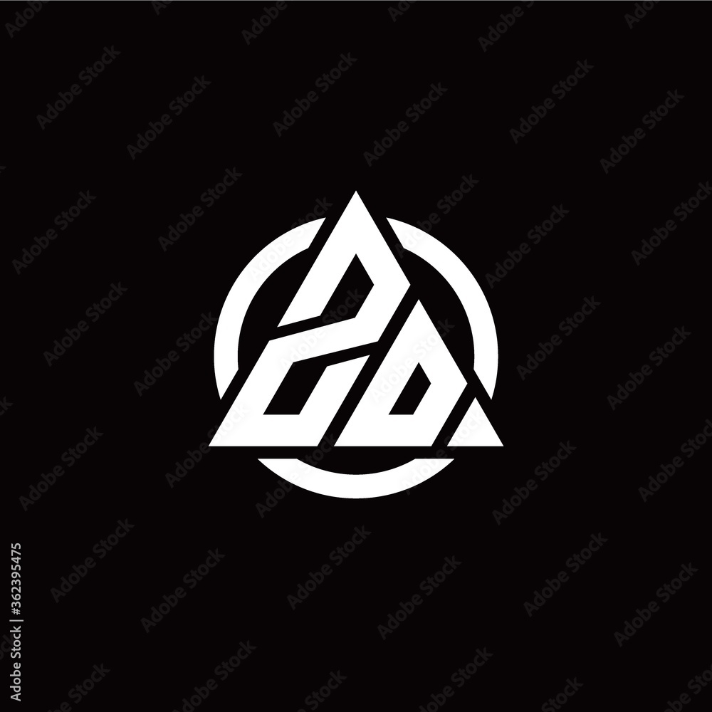 Z O initial triangle logo with circle elements - obrazy, fototapety, plakaty 