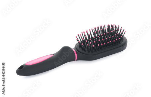 New modern hair brush isolated on white