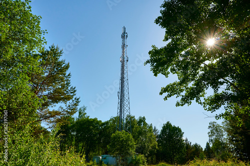 Photography Mobile mast in the forest outside Stockholm at Värmdö