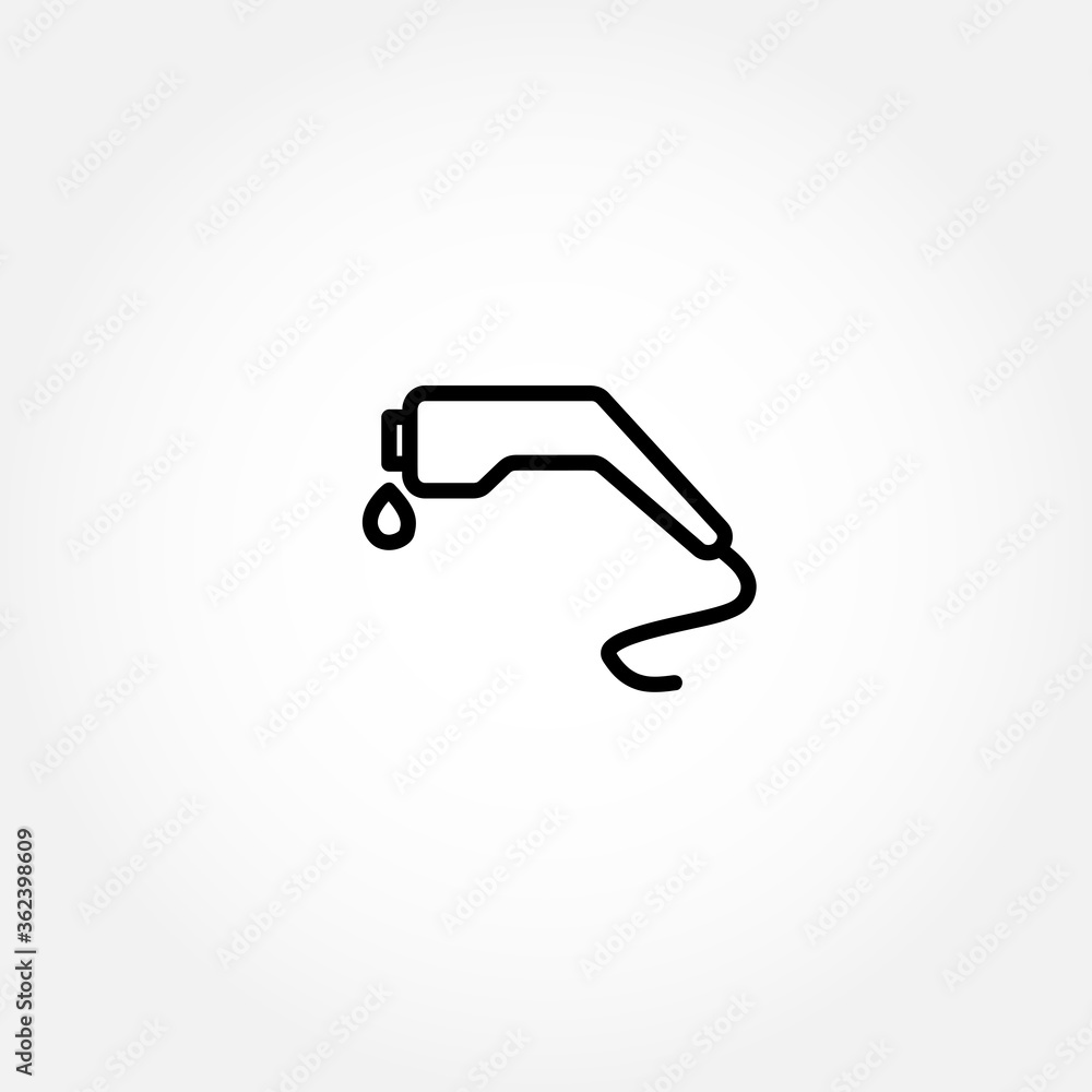 filling gun. fuel station isolated line icon filling gun. fuel station isolated line icon
