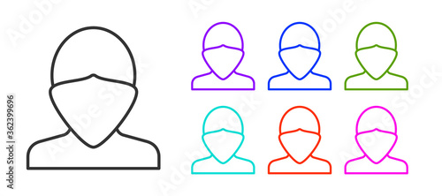 Black line Vandal icon isolated on white background. Set icons colorful. Vector.