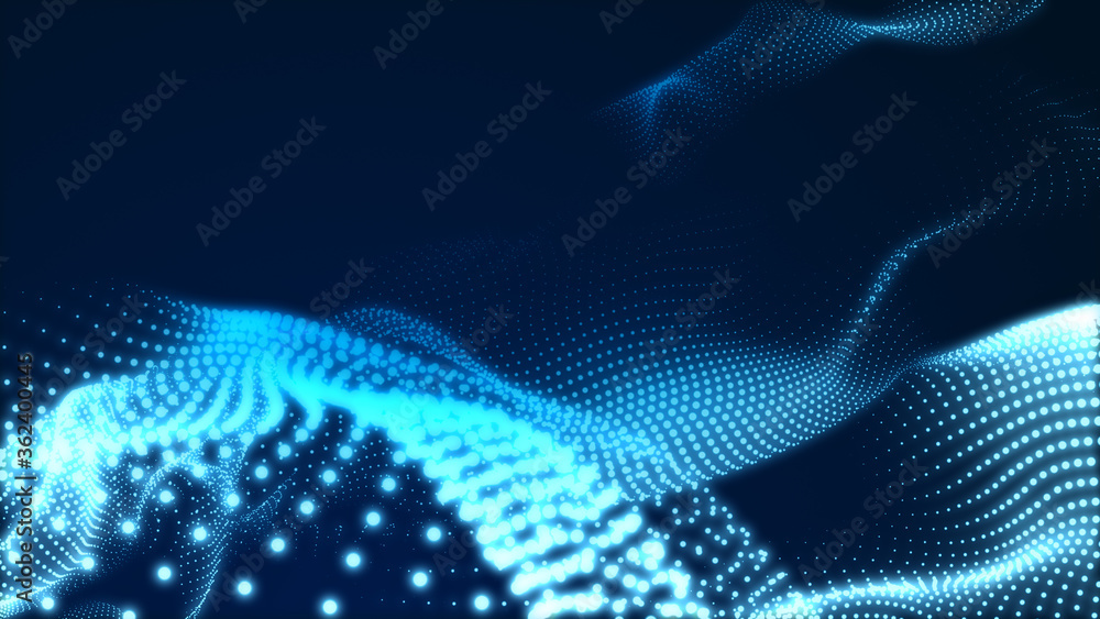 Dot blue wave light screen gradient texture background. Abstract technology big data digital background. 3d rendering. Dot blue wave light screen gradient texture background. Abstract technology big data digital background. 3d rendering.