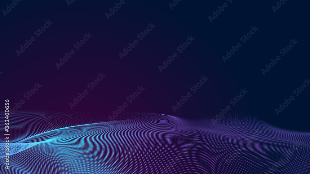 Dot blue purple wave line light gradient dark background. Abstract technology big data digital background. 3d rendering. Dot blue purple wave line light gradient dark background. Abstract technology big data digital background. 3d rendering.