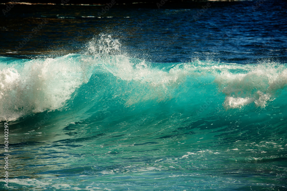 Fototapeta premium Big blue stormy ocean wave
