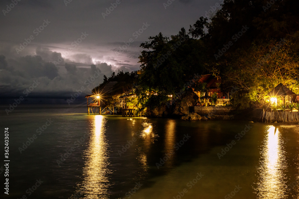 Landscape of Togean island in the night