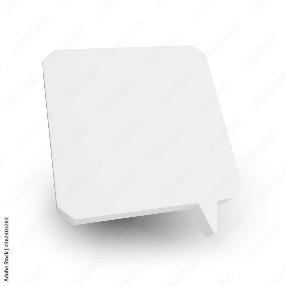 Blank square comics bubble or balloon isolated on white. Blank square comics bubble or balloon isolated on white.