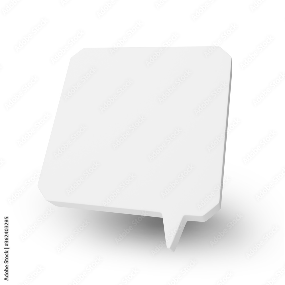 Blank square speech bubble or balloon isolated on white background. Blank square speech bubble or balloon isolated on white background.