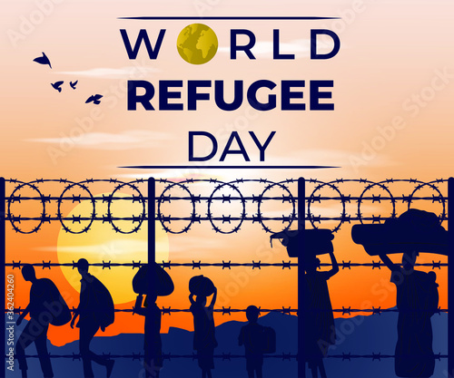 VECTOR ILLUSTRATION FOR WORLD REFUGEE DAY- 20TH JUNE