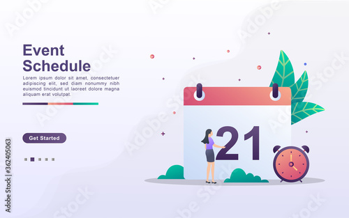 Landing page template of event schedule in gradient effect style