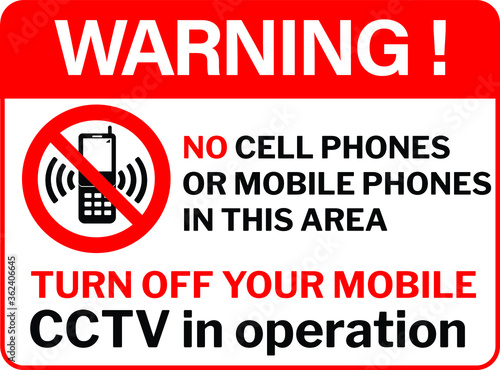 No mobile phones zone sign