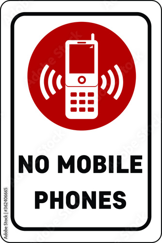 No mobile phones zone sign