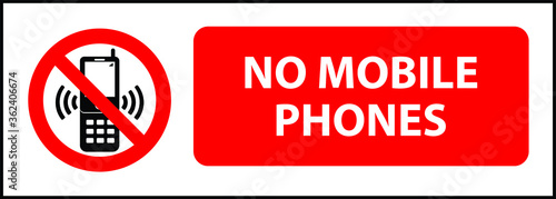 No mobile phones zone sign