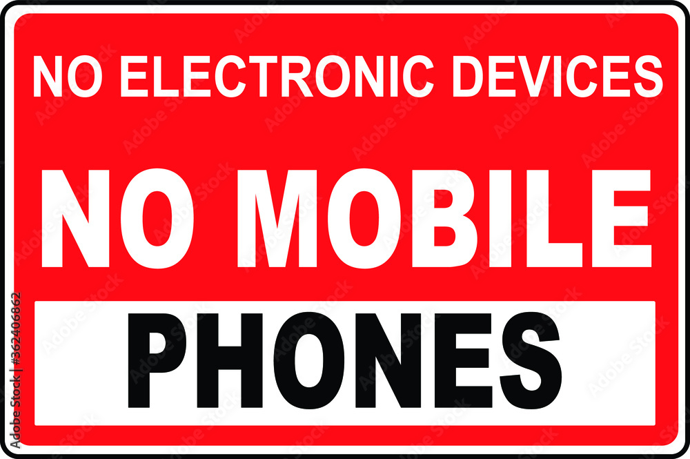 No mobile phones zone sign