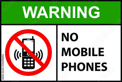 No mobile phones zone sign