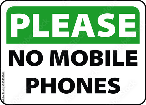 No mobile phones zone sign