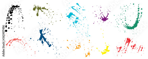 Set of paint splash isolated, vector illustration