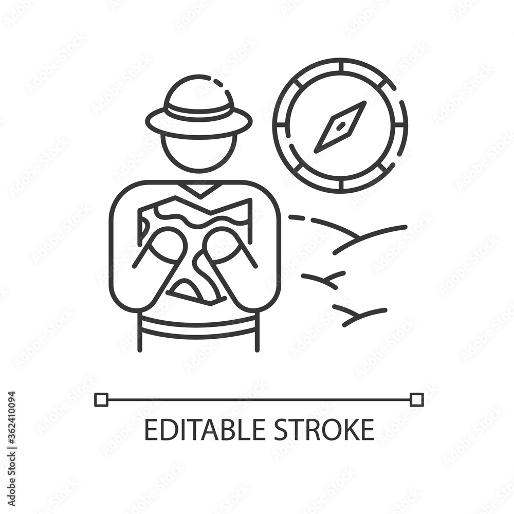 Safari pixel perfect linear icon. Exotic tourism, african savanna thin line customizable illustration. Contour symbol. Vacation in tropical wilderness. Vector isolated outline drawing. Editable stroke Safari pixel perfect linear icon. Exotic tourism, african savanna thin line customizable illustration. Contour symbol. Vacation in tropical wilderness. Vector isolated outline drawing. Editable stroke
