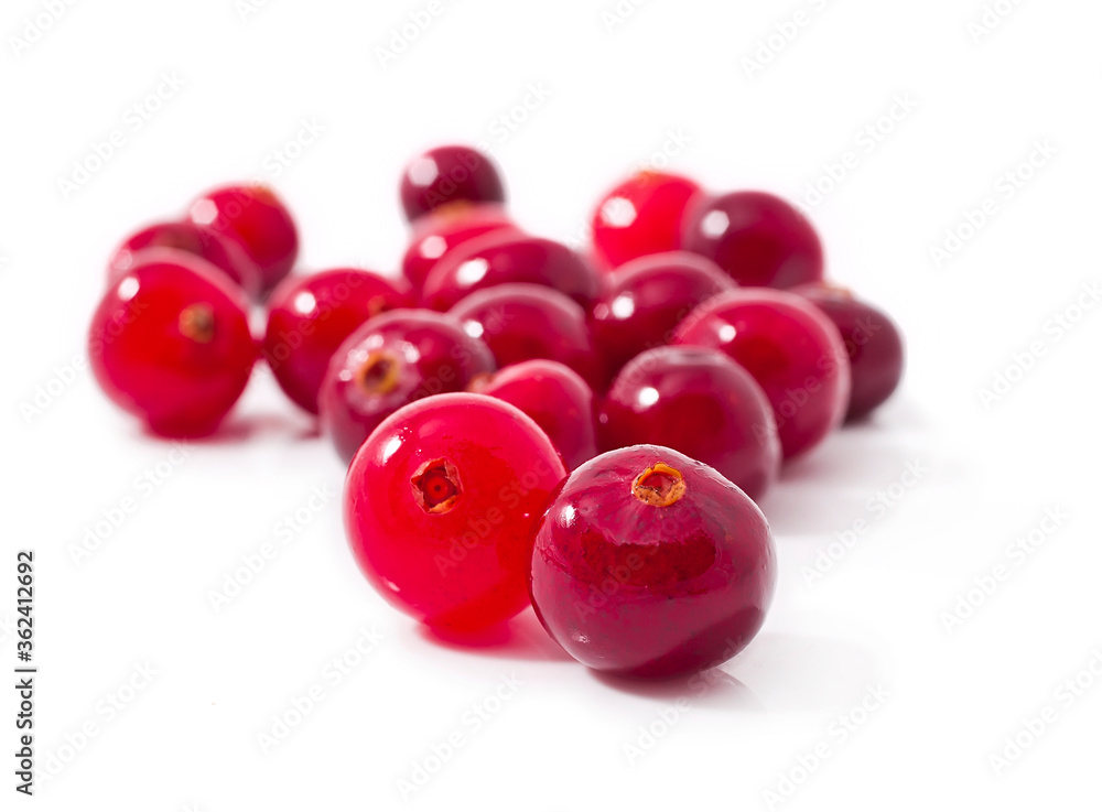Heap of cranberries isolated on a white background. Heap of cranberries isolated on a white background.