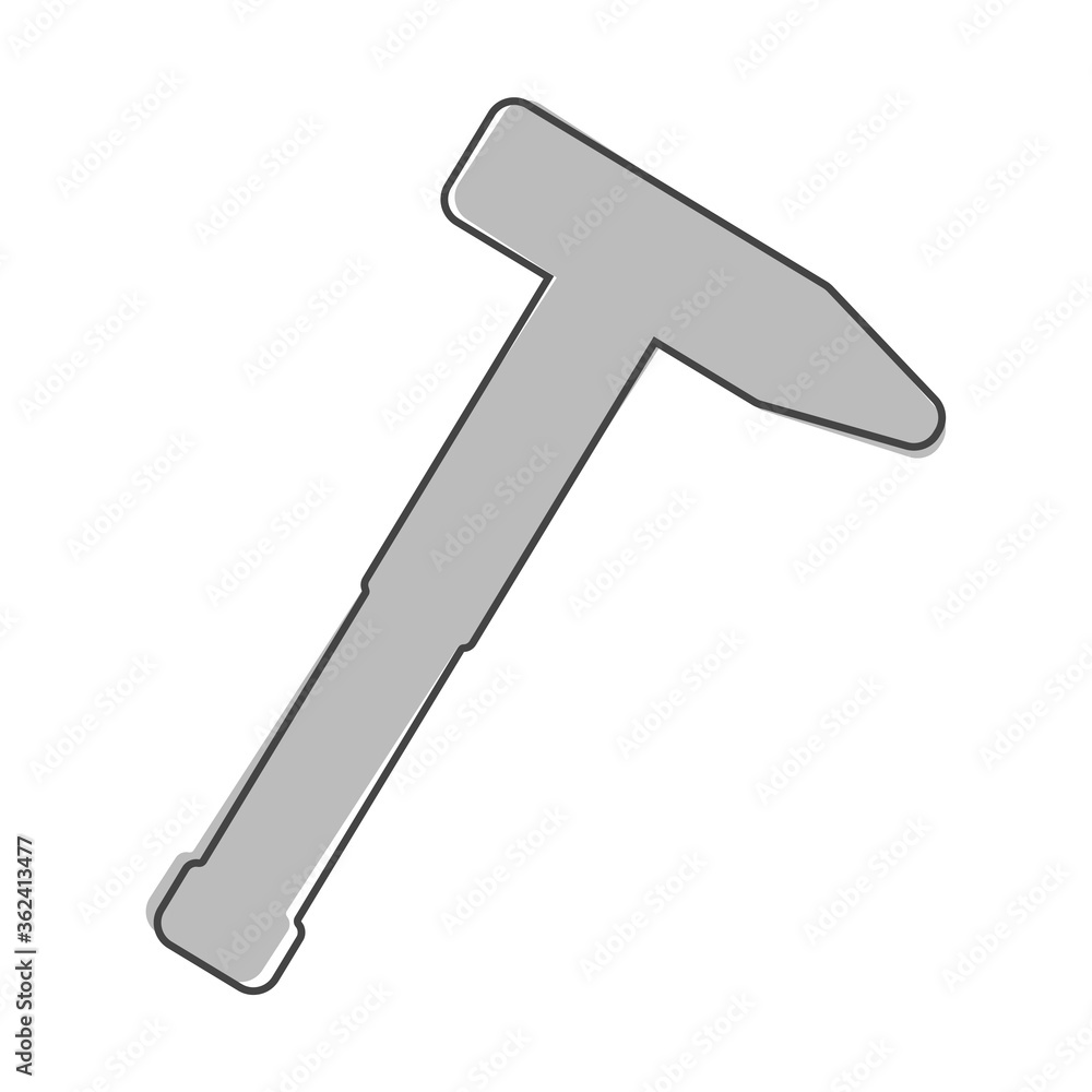 Hammer vector icon. Working tool is a hammer cartoon style on white isolated background. Hammer vector icon. Working tool is a hammer cartoon style on white isolated background.