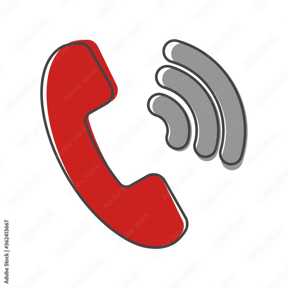 Phone vector icon on flat style. Handset cartoon style on white isolated background. Phone vector icon on flat style. Handset cartoon style on white isolated background.