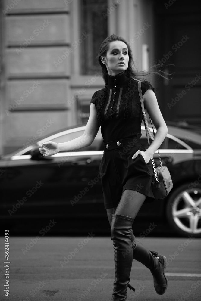 woman on street business portrait model person young beauty walking