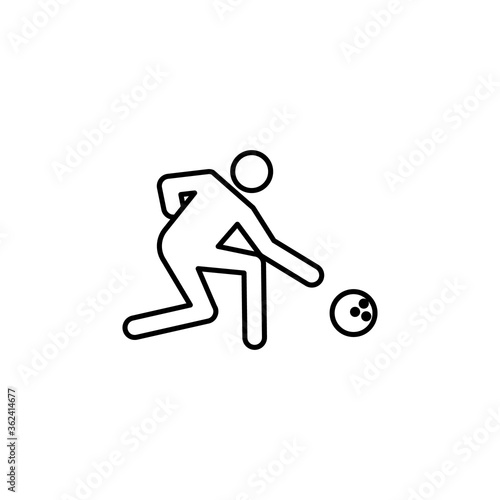 player, bowling line icon. Signs and symbols can be used for web, logo, mobile app, UI, UX