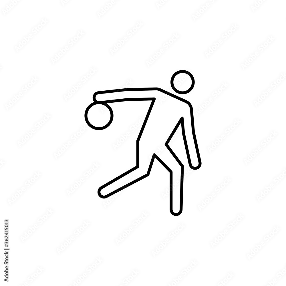 player, bowling line icon. Signs and symbols can be used for web, logo, mobile app, UI, UX player, bowling line icon. Signs and symbols can be used for web, logo, mobile app, UI, UX