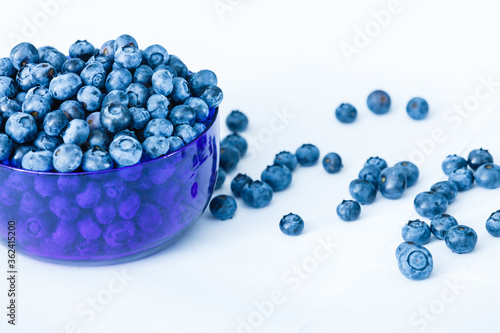 Tasty blueberries isolated on white background. Blueberries are antioxidant organic superfood.