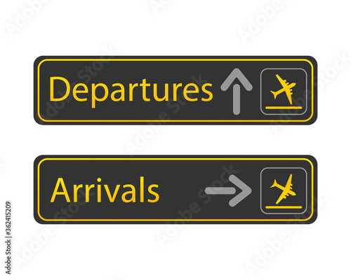 Yellow departure arrivals. Departure arrivals, great design for any purposes. Banner design. Vector illustration.