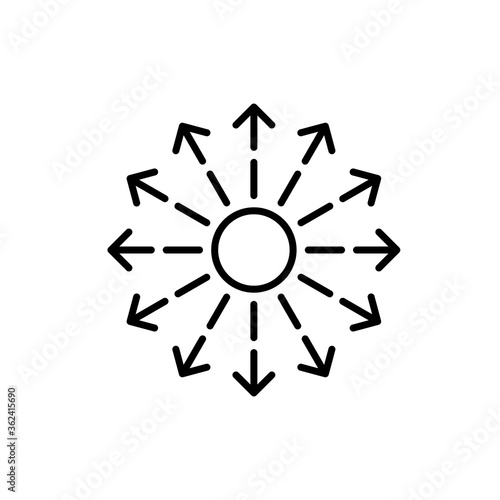 Spreading linear icon.