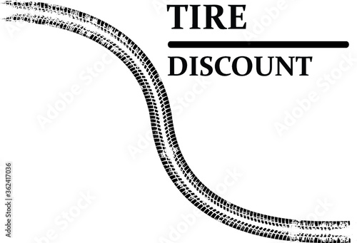 Tire tracks . Vector Tire Car Logo . Auto Repair Service icon ,