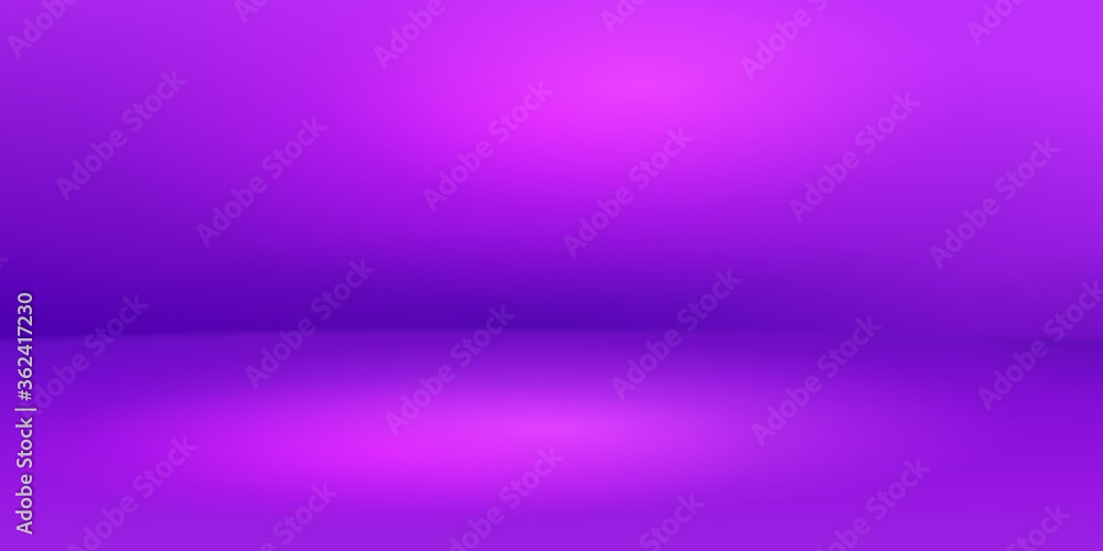 Fototapeta premium Empty studio background with soft lighting in purple colors