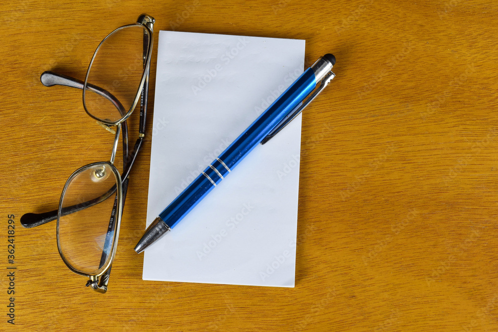 ink pen with note pad and glasses ink pen with note pad and glasses