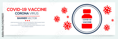 Creative (covid-19 vaccine_Corona virus) Banner Word with Icons ,Vector illustration.