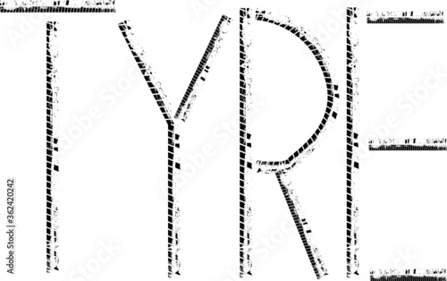 Tyre . Vector Print Textured Tire Track . Design Element .Bike thread silhouette. 