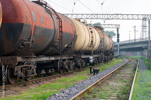 The train tanks with oil and fuel