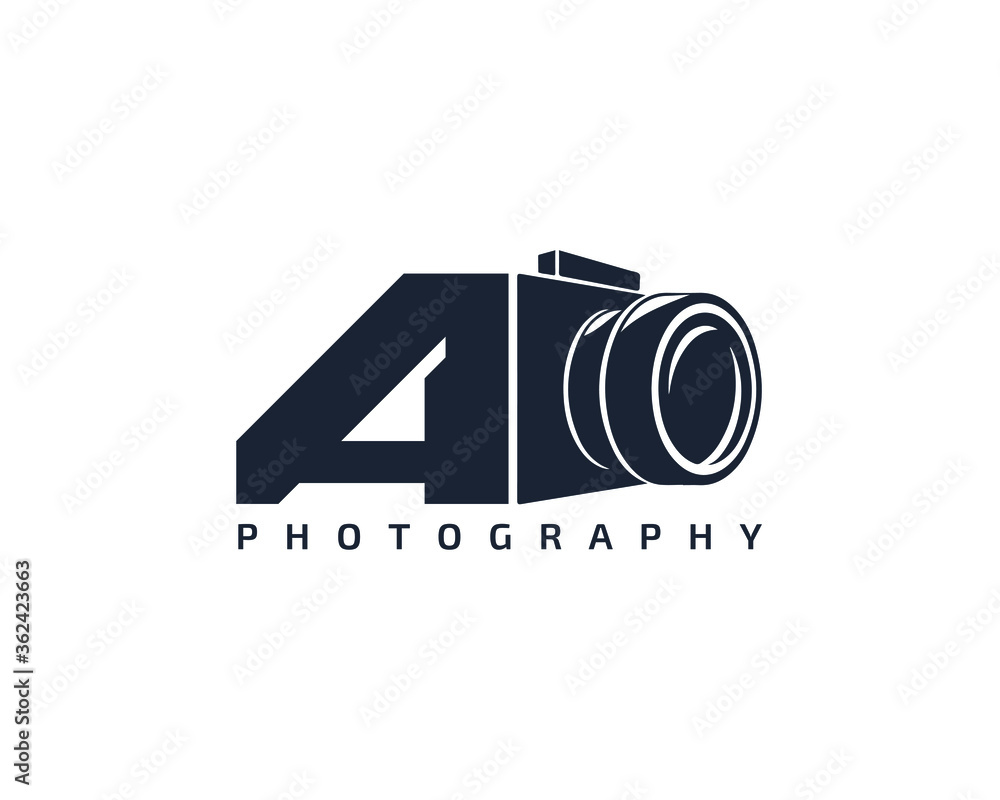 Initial Letter A Camera photography filmmaker logo design Stock Vector